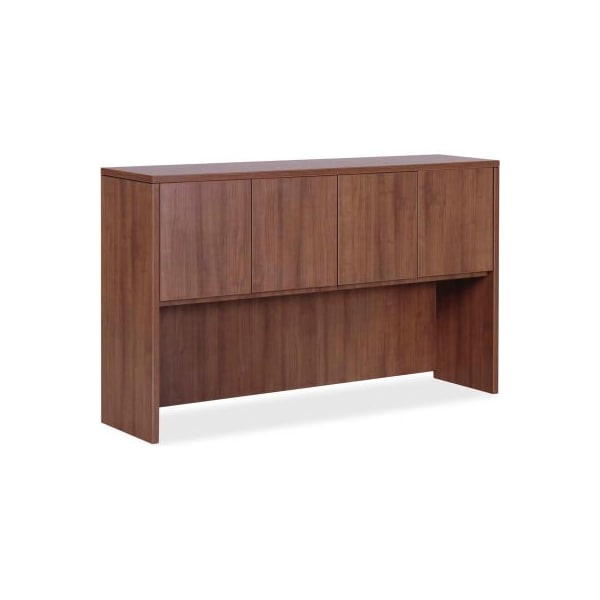 Lorell Lorell Hutch with Doors - 59" x 14.8" x 36" - Walnut - Essentials Series 69978 - main